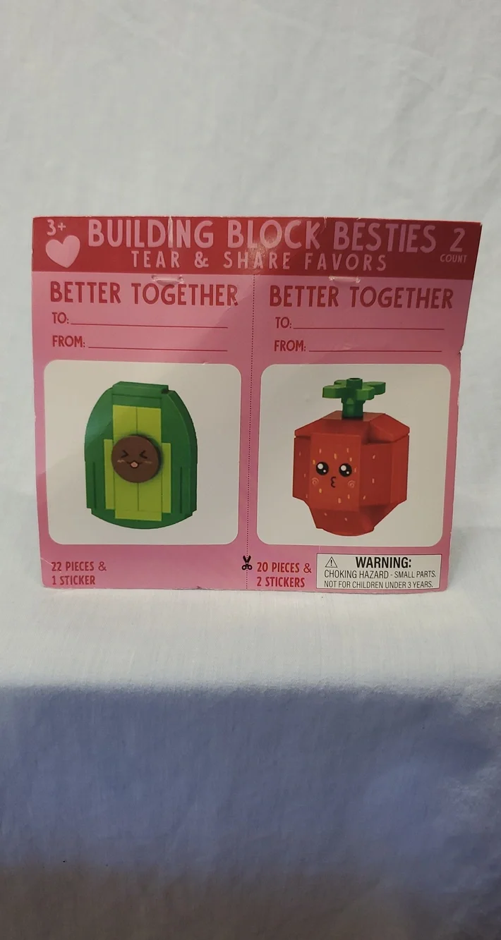 Building Block Besties Tear & Share Favors - Pink (2 Count)